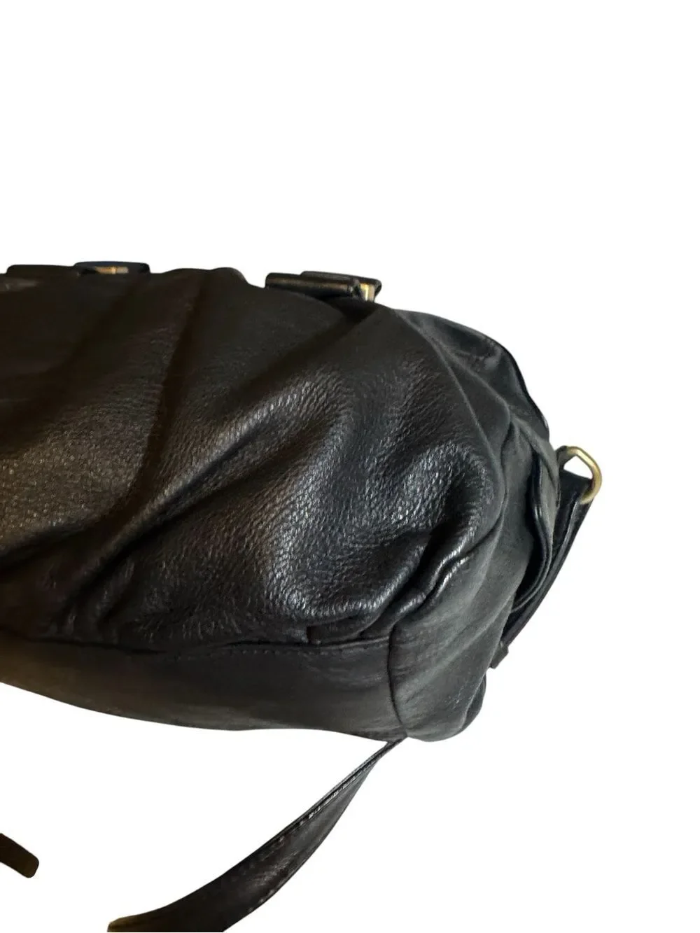 See by Chloe Black Leather Pleated Top Handle Bowler Boston 2way Satchel Auth